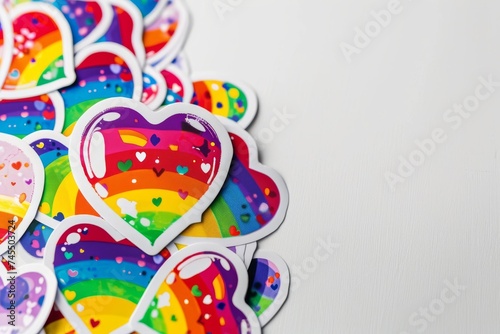LGBTQ Sticker sophisticated design. Rainbow loyalty motive love growth diversity Flag illustration. Colored lgbt parade demonstration racial equality. Gender speech and rights hope