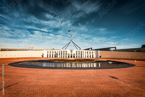 The view of the Parliament House of Australia government in Canberra photo