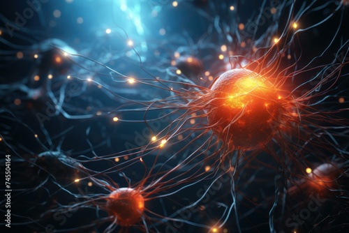 Neuronal connection. Care science brain. Generate Ai