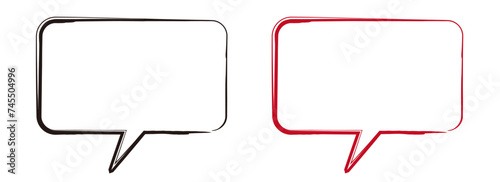 手書き風のふきだしのセット。ベクターイラスト。