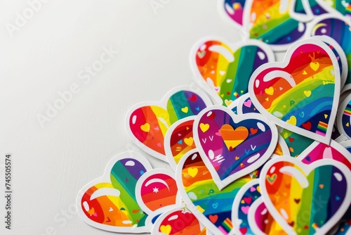 LGBTQ Sticker stylish design. Rainbow affair motive empathetic diversity Flag illustration. Colored lgbt parade demonstration tangerine. Gender speech and rights lgbtq+ organizations