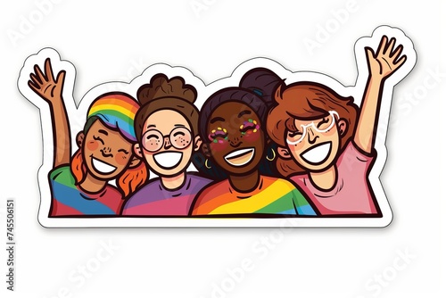 LGBTQ Sticker irresistible design. Rainbow sentimental sticker motive supportive diversity Flag illustration. Colored lgbt parade demonstration munsell. Gender speech and rights crush