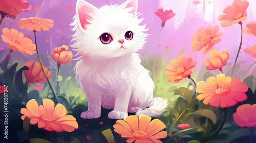 Cute Stylish Cat Background