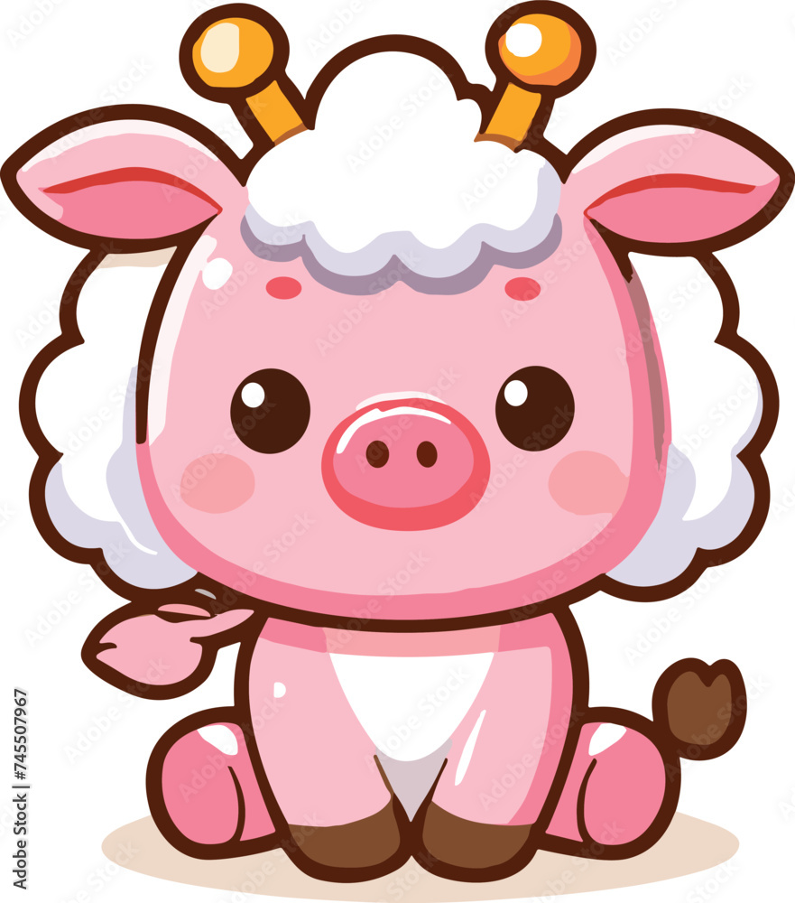 cute funny animal cartoon vector on white background
cute funny animal cartoon vector on white background