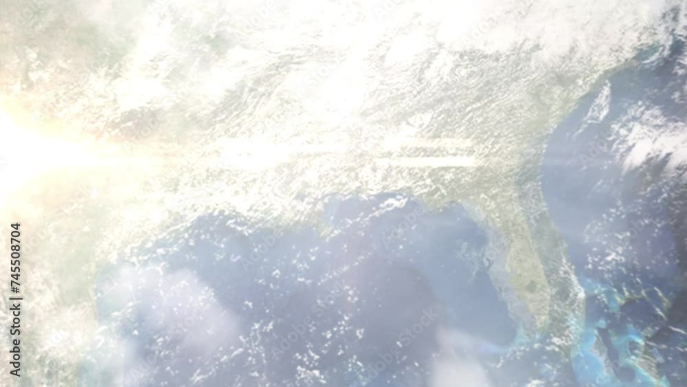 Earth zoom in from space and focus on Pascagoula, Mississippi, USA. 3D Animation. Satellite view. Background for travel intro. Images from NASA Earth zoom in from space and focus on Pascagoula, Mississippi, USA. 3D Animation. Satellite view. Background for travel intro. Images from NASA