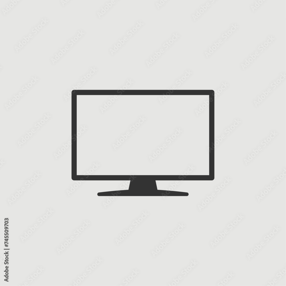 Vector Simple Isolated Television or Monitor Icon Vector Simple Isolated Television or Monitor Icon
