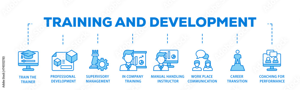 Training banner web icon illustration concept with icon of coaching, teaching, knowledge, development, learning, experience, and skills icon live stroke and easy to edit Training banner web icon illustration concept with icon of coaching, teaching, knowledge, development, learning, experience, and skills icon live stroke and easy to edit