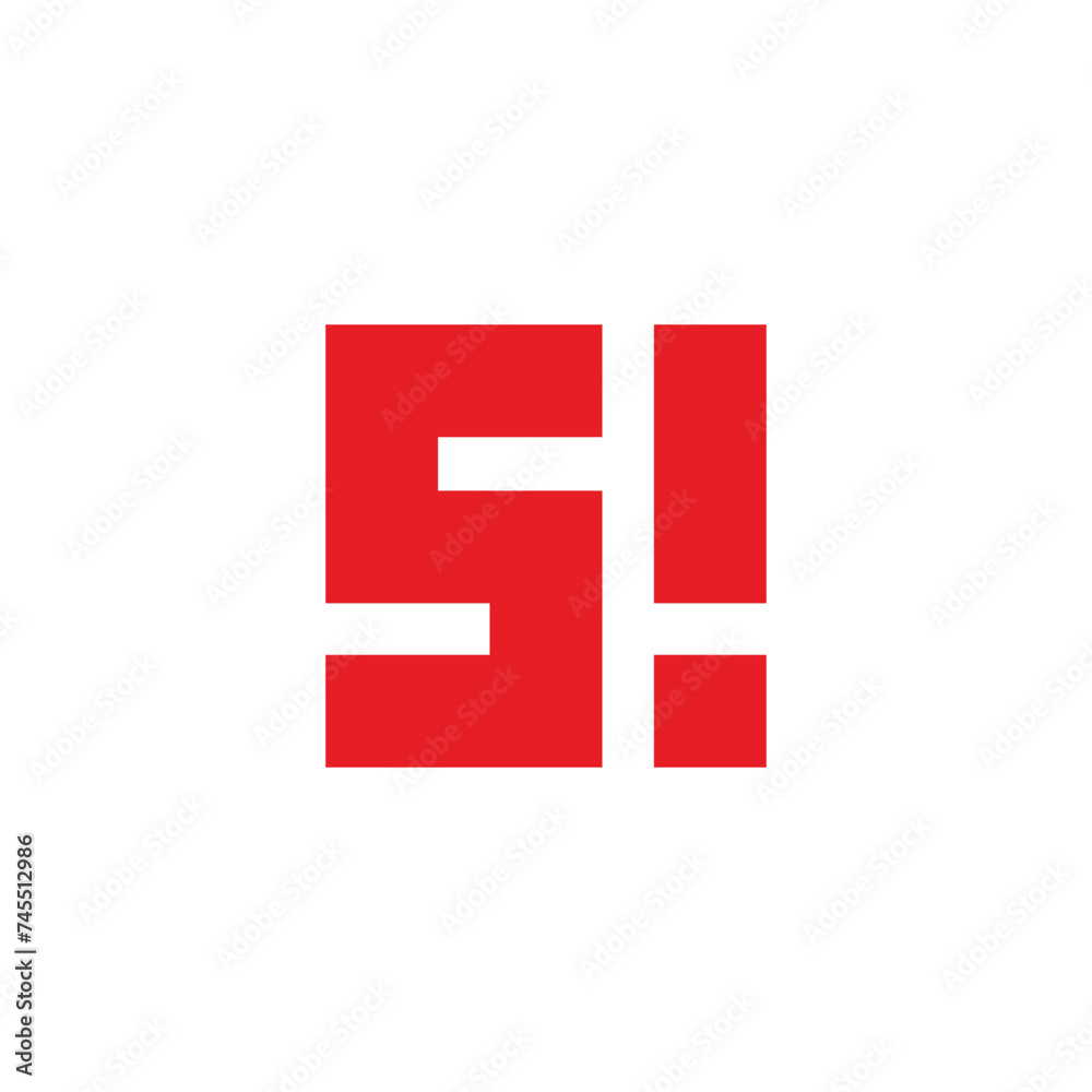 letter s red exclamation geometric logo vector letter s red exclamation geometric logo vector