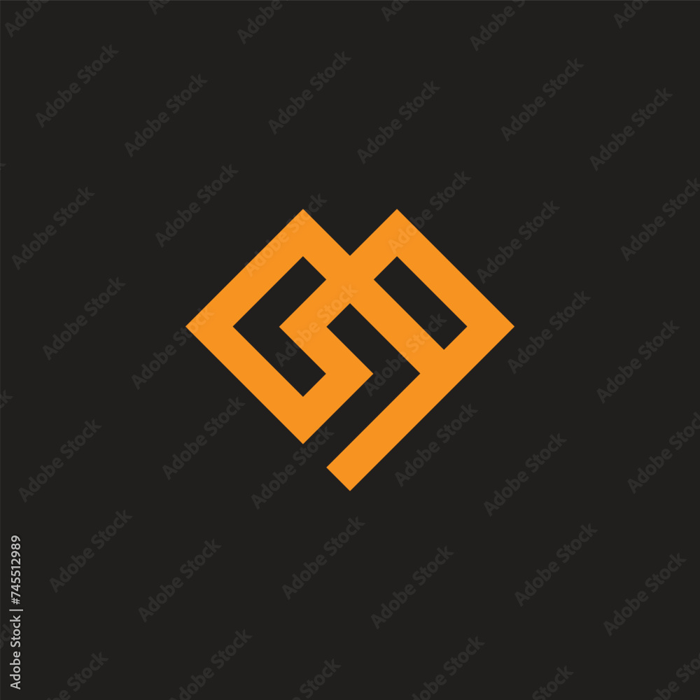 Obraz premium letter m diamond gold abstract logo vector
