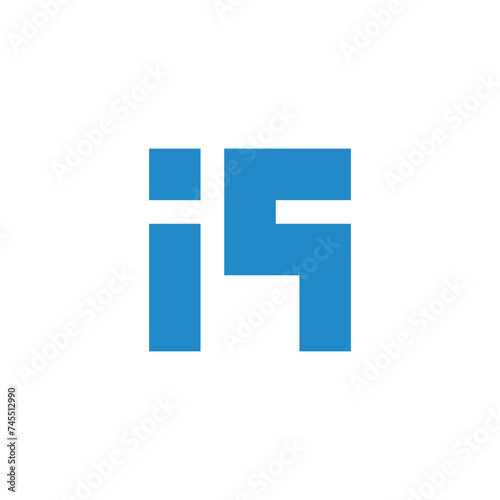 letter iq simple geometric logo vector