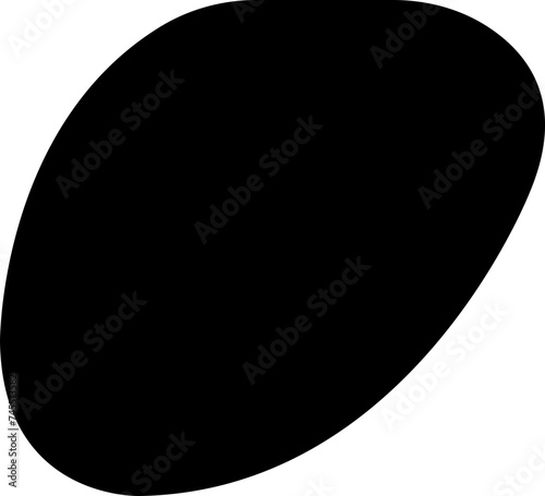 Blob black shape icon in fill style, random abstract stain, bubble silhouette, irregular liquid shape art spot isolated on transparent background. Amoeba form. Circle vector drop. Graphic round shape.