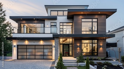 A modern and spacious two-story house, perfect for showcasing in business rentals, homes for sale, and advertisements