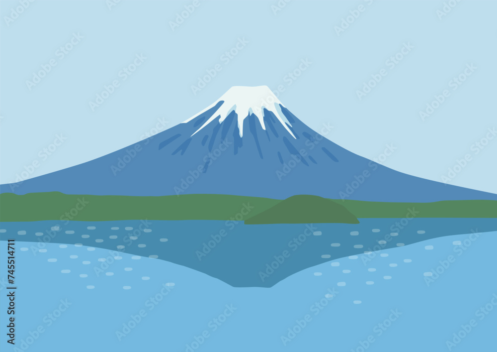 Fototapeta premium 富士山のベクターイラスト