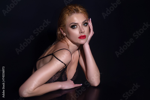Facial treatment. Young woman with clean fresh skin. Beauty portrait of young women with beautiful face, young elegant woman. Portrait of female model in studio. Cosmetology and makeup.