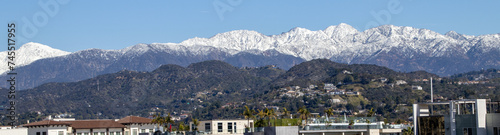 Snowy Mountaintops in California, San Gabriel Mountains & Valley