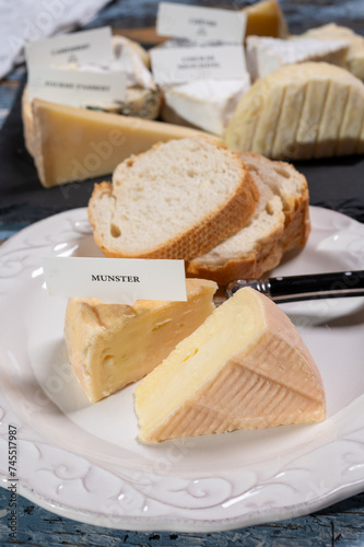 Munster gerome French cheese, strong-smelling soft cheese with subtle taste, made mainly from milk first produced in Vosges mountains