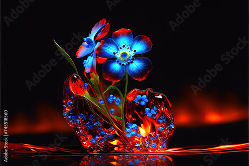Crystal forget me not. AI generated photo