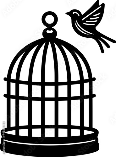 birdcage with a bird