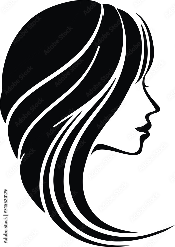 Beauty hair logo premium vector illustration