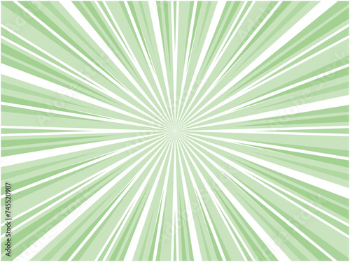 勢いよく放射する集中線背景素材_緑色