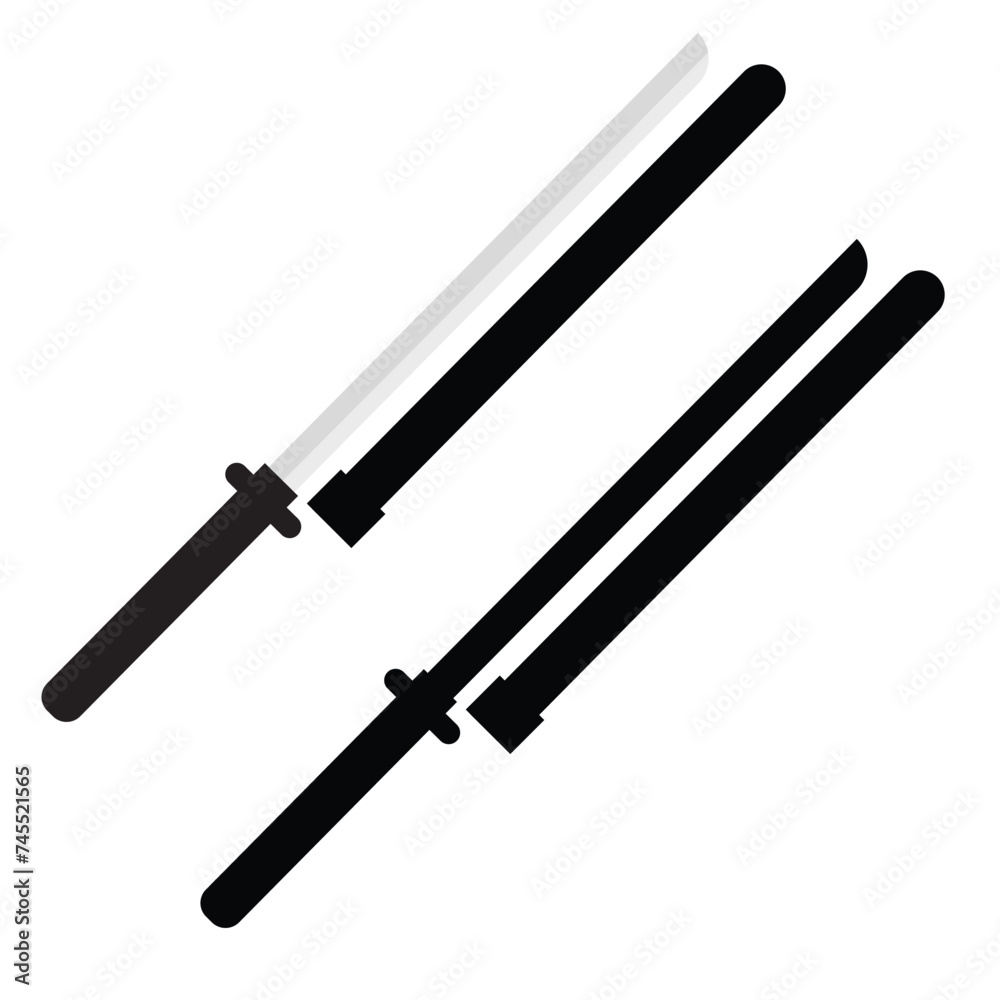 Katana vector, a typical Japanese sharp weapon Katana vector, a typical Japanese sharp weapon