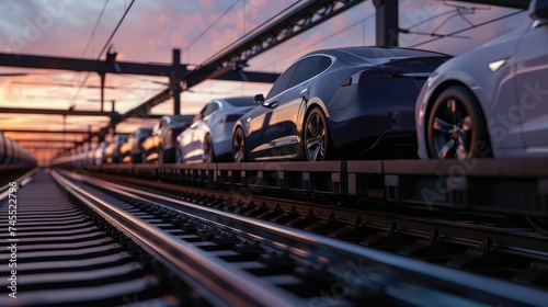 car transport train concept Ready for new cars for export