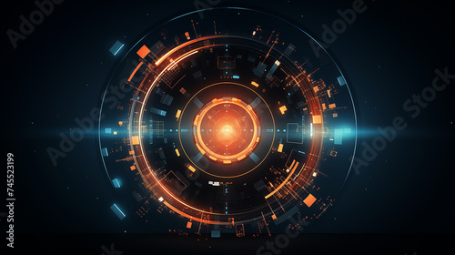 abstract background with technology circles_18