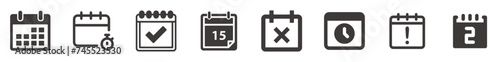 Calendar icon vector. Calendar icons with symbols of Task deadline, pending completed, rejected etc. season icon symbol flat design