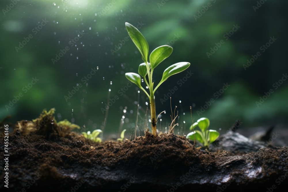 Verdant Ground plant grow. Tree seedling. Generate Ai Verdant Ground plant grow. Tree seedling. Generate Ai