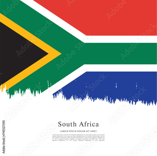 Flag of South Africa, brush stroke background
