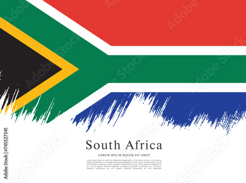 Flag of South Africa, brush stroke background