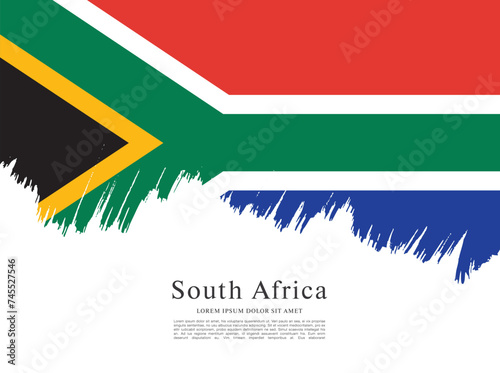 Flag of South Africa, brush stroke background