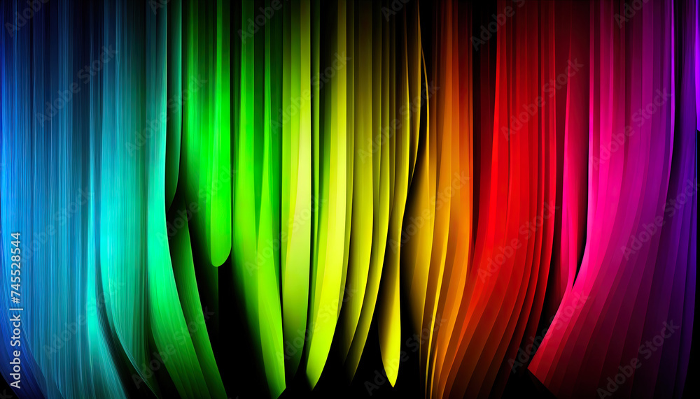 Naklejka premium Wallpaper with rainbow gradient colors. Ai generated.