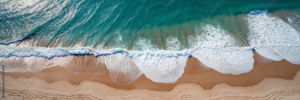 Obraz premium Aerial view on beautiful ocean beach