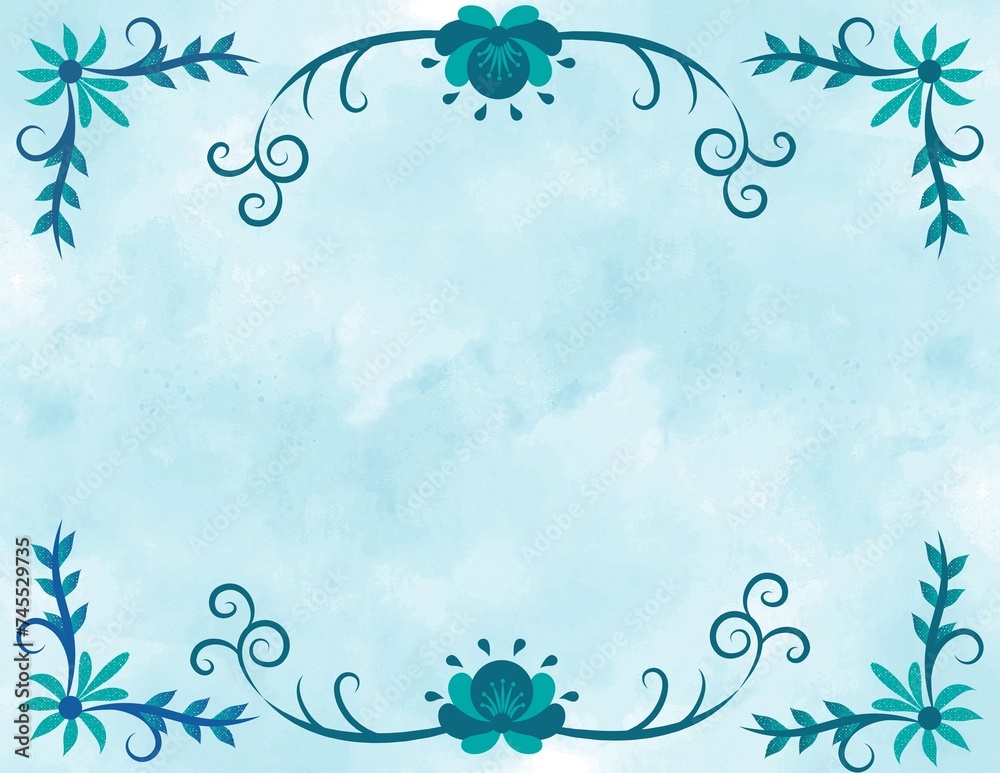 Blue greeting frame postcard design , Blue greeting frame postcard design ,
