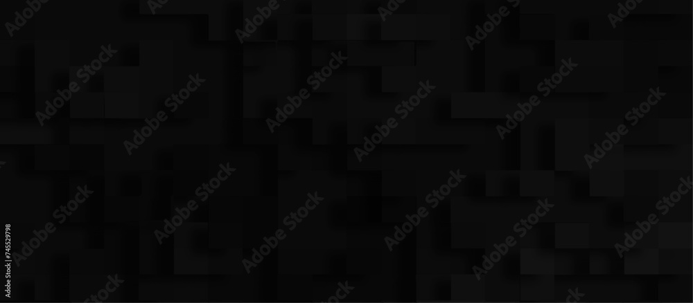 Abstract luxury black background of cubes or boxes, Random scaled black cube boxes block pattern geometric black vector background, geometric Unevenness three-dimensional shadow block pattern. Abstract luxury black background of cubes or boxes, Random scaled black cube boxes block pattern geometric black vector background, geometric Unevenness three-dimensional shadow block pattern.