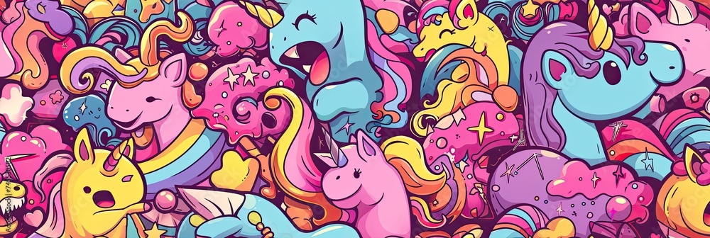 cute unicorns background