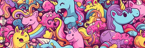 cute unicorns background