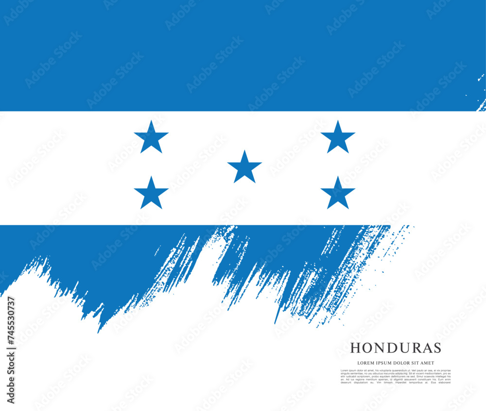 Flag of Honduras, brush stroke background Flag of Honduras, brush stroke background
