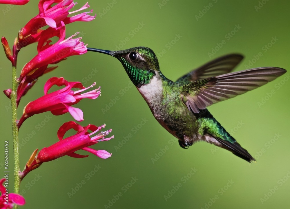 Obraz premium Hummingbird Feeding at Flower