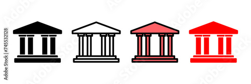 Bank icon vector illustration. Bank sign and symbol, museum, university