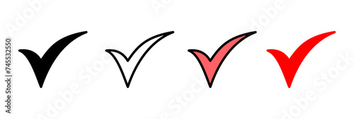 Check mark icon vector illustration. Tick mark sign and symbol photo