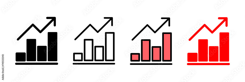 Growing graph Icon vector illustration. Chart sign and symbol. diagram icon