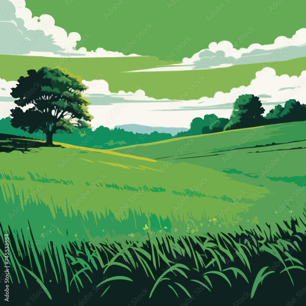landscape with green field
landscape with green field