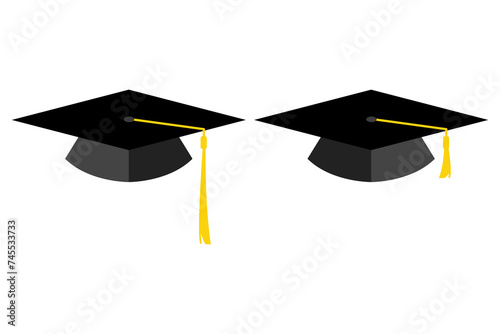 Graduation cap, degree hat vector illustration