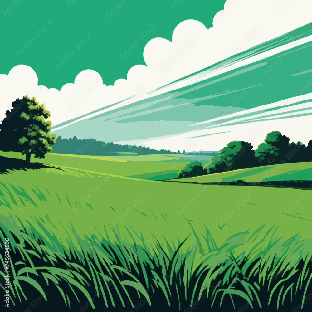 landscape with green field
landscape with green field