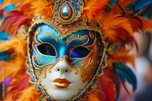 A unique colorful carnival mask