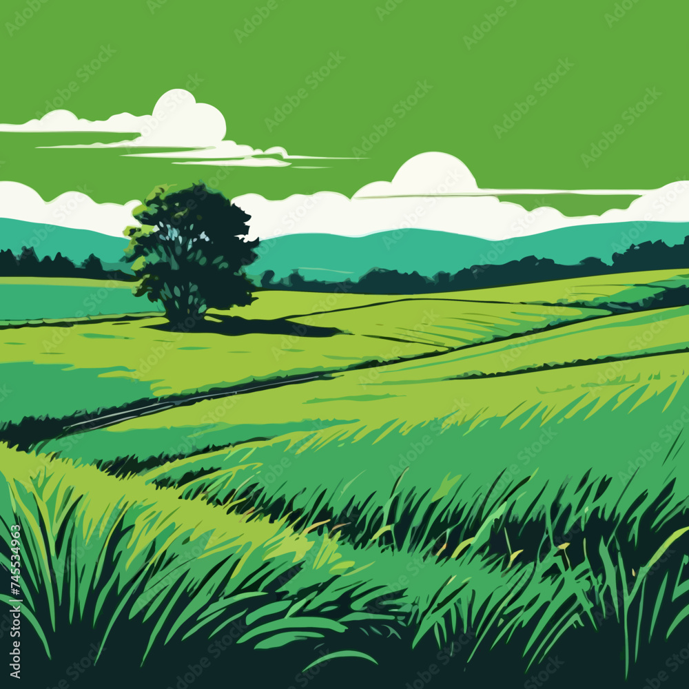 landscape with green field
landscape with green field