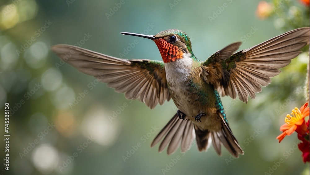 Fototapeta premium hummingbird feeding on a flower