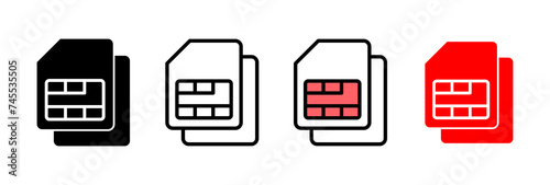 Sim card icon vector illustration. dual sim card sign and symbol